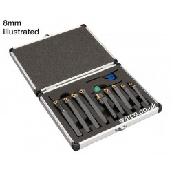 Indexable Lathe Tools - 9 Piece Set 8mm 10mm 12mm
