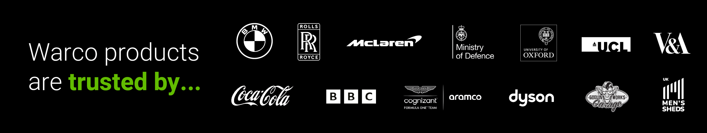 Trusted By logos (appears below new products)